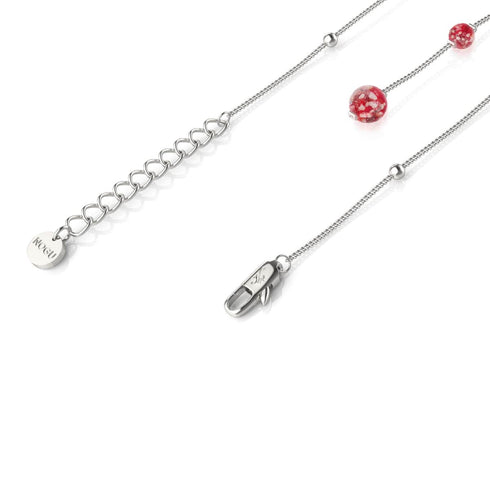 Crimson | Silver | Firefly Glass Cascade Double Pendant
